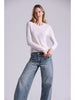 MINNIE ROSE  Rolled Trim Raglan Crew