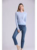 MINNIE ROSE  Rolled Trim Raglan Crew