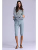 MINNIE ROSE  Solid Mesh V Neck