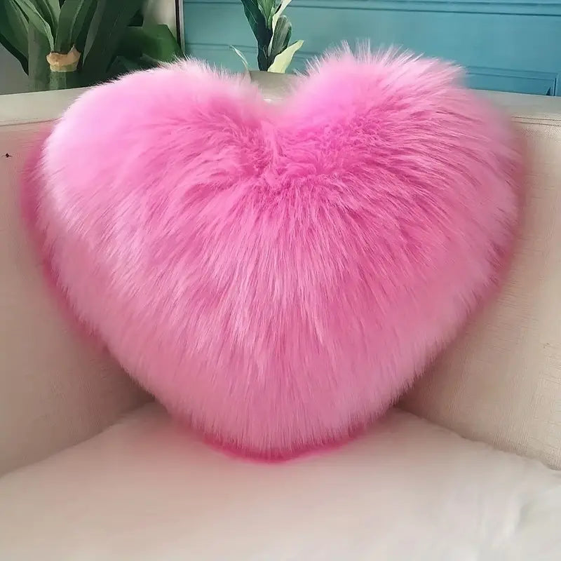 Fluffy Heart Pillow Royal NY